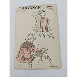 Advance 4994 1940s Bed Jacket Pattern Small Bust 28-30